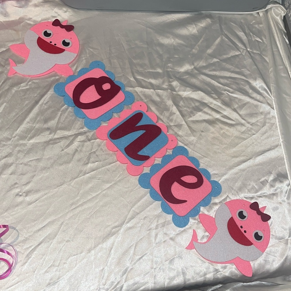 Baby shark birthday “one” banner